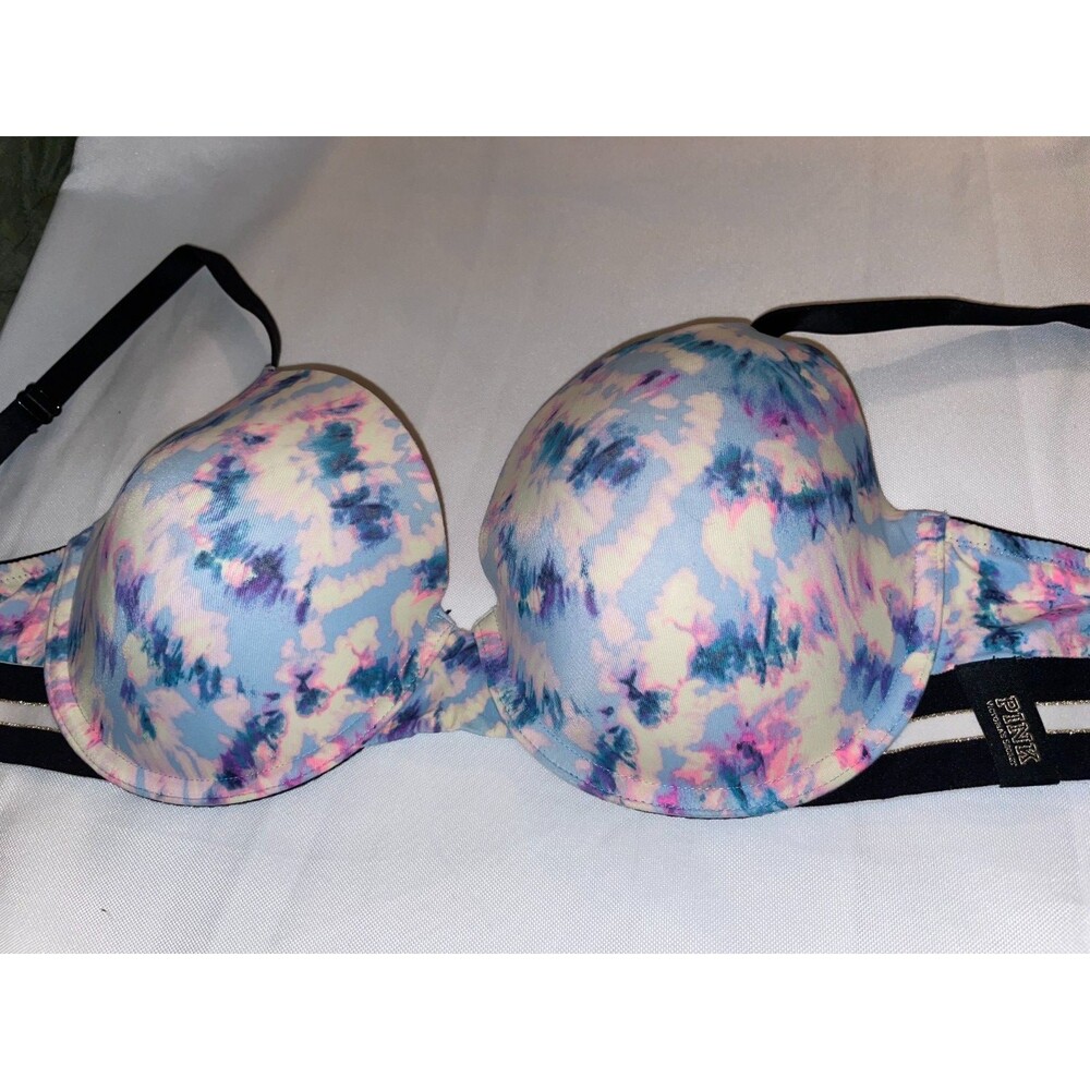 Victoria Secret PINK 34DD bra Wear everywhere lightly lined T-shirt tie dye